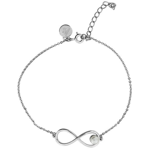 Sterling Silver & Freshwater Pearl Infinity Bracelet