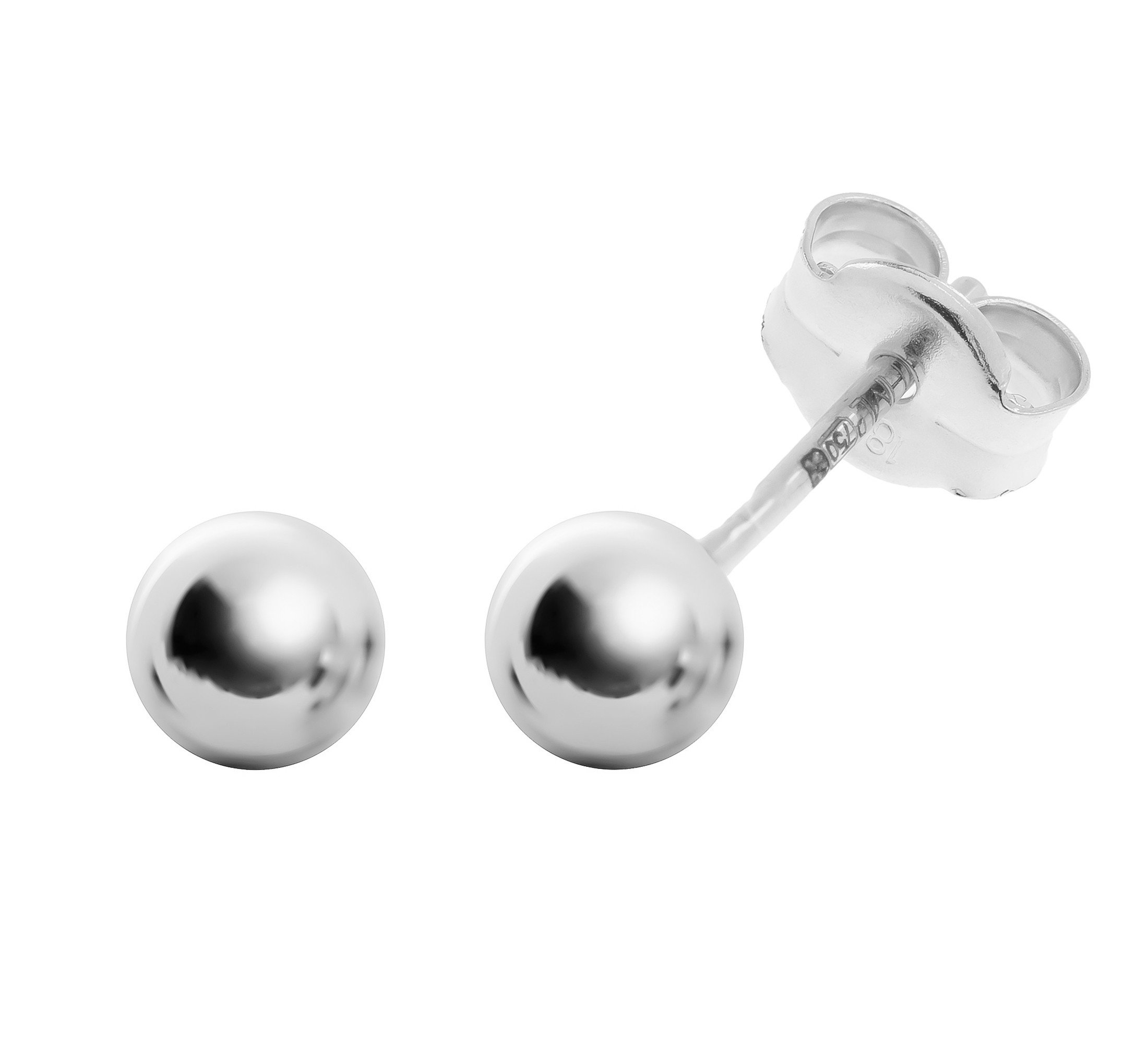 18ct White Gold 4mm Ball Stud Earrings | Buy Online | Free and Fast UK ...