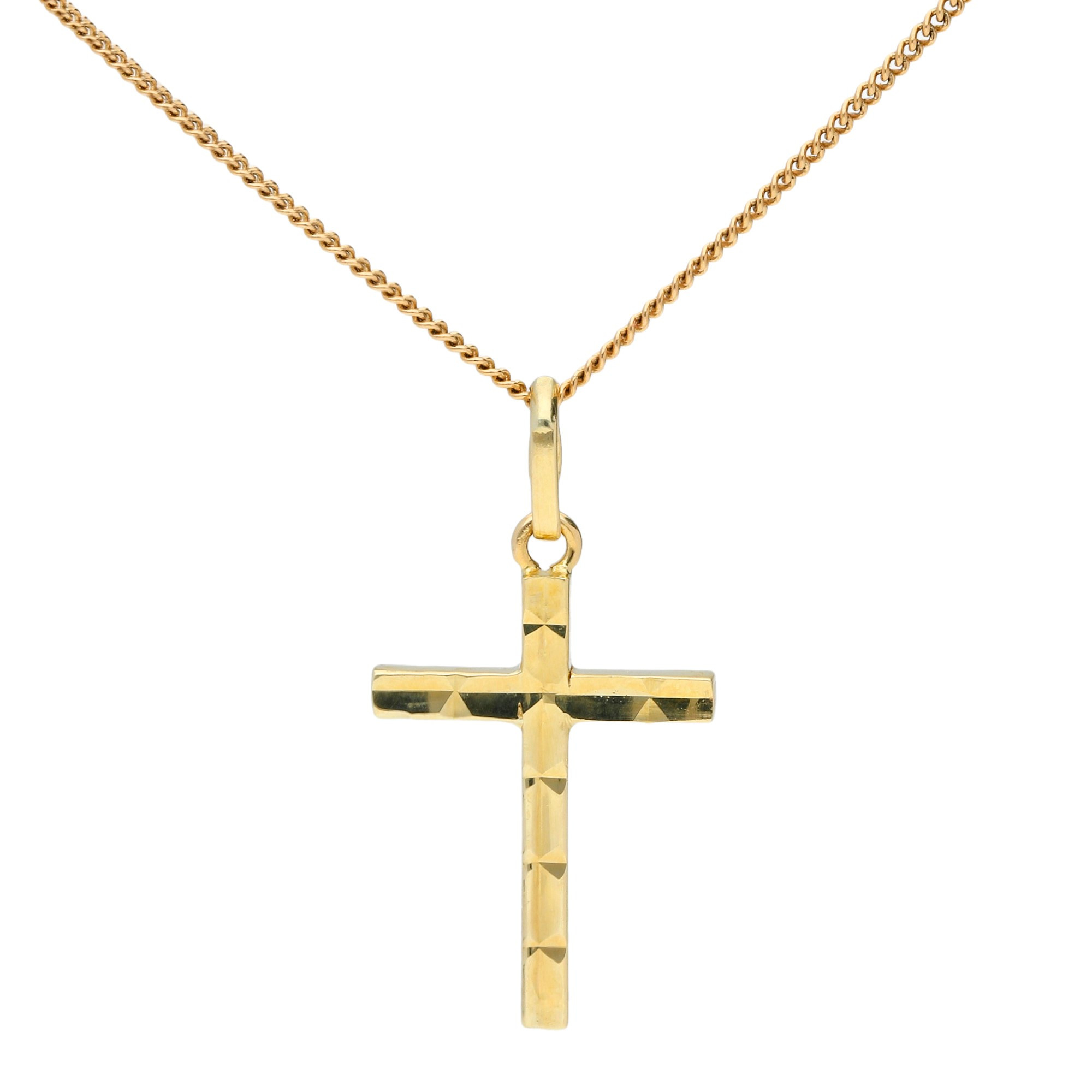 Child's 2.5-3mm Cultured Pearl Cross Pendant Necklace in 14kt Yellow Gold.  15