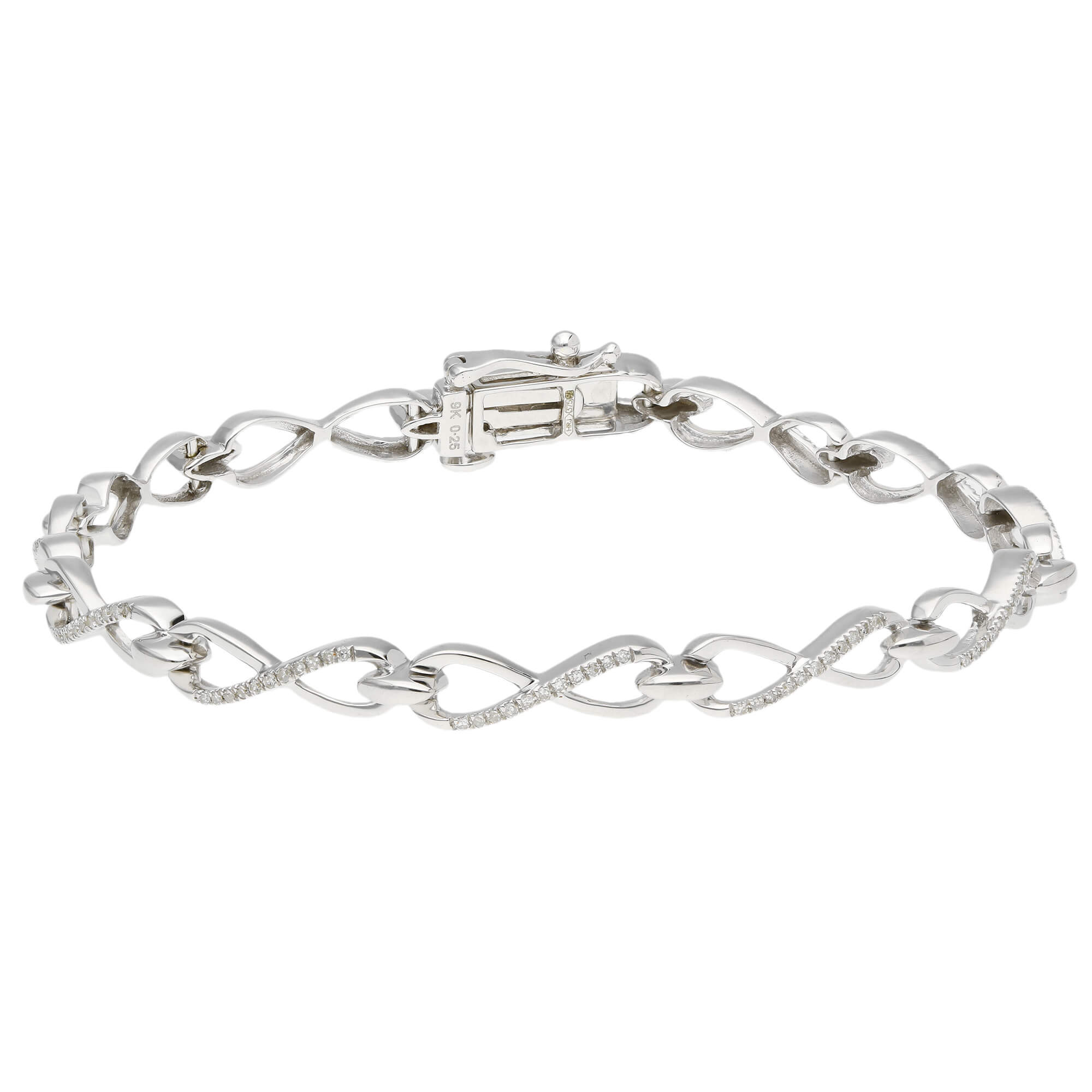 Mens 9ct White Gold 557mm Metric Curb Chain Bracelet  Buy Online  Free  Insured UK Delivery