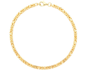 9ct Yellow Gold 2.9mm Byzantine Chain Bracelet