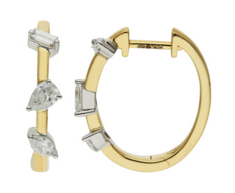 18ct Gold 0.49ct Diamond Hoop Earrings