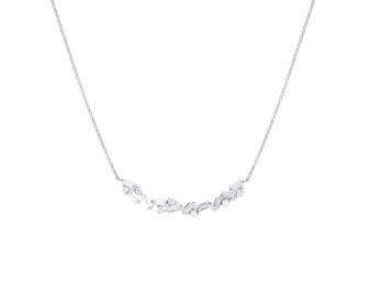 Diamonfire Baguette Cubic Zirconia Cluster Sterling Silver Necklace