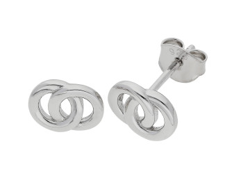 Sterling Silver Interlocking Circles Stud Earrings