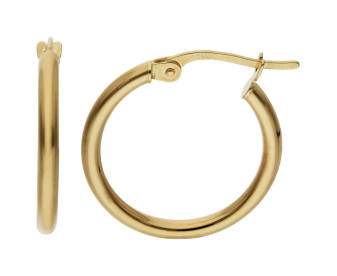 18ct Yellow Gold 19mm Hoop Earrings