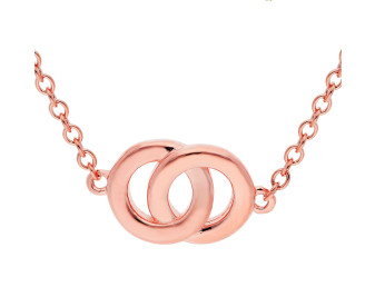 Sterling Silver & Rose Vermeil Interlocking Circle Necklace
