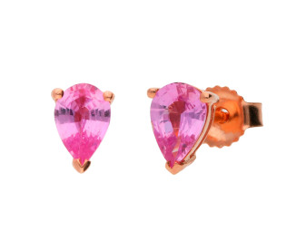 9ct Rose Gold 6mm Pink Sapphire Stud Earrings