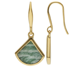 Gold Plated Sterling Silver Amazonite Drop Earrings