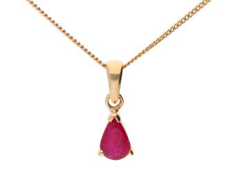 9ct Gold 0.50ct Solitaire Ruby Pendant