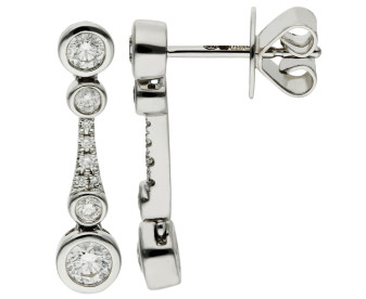 18ct White Gold 0.72ct Diamond Drop Earrings
