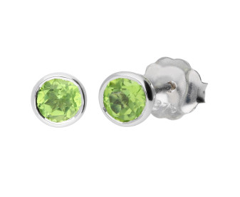 9ct White Gold 0.50ct Peridot Solitaire Earrings