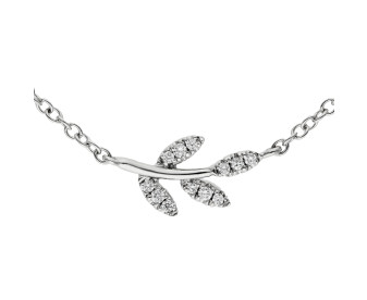 18ct White Gold & Diamond Floral Necklace