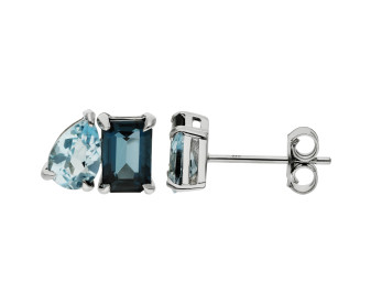 9ct White Gold Topaz Stud Earrings