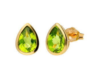 9ct Gold Peridot Solitaire Earrings