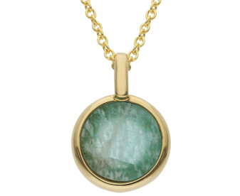 Gold Plated Sterling Silver & Amazonite Pendant