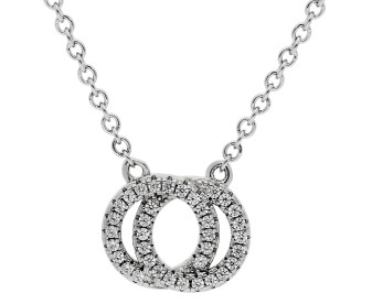 Sterling Silver Cubic Zirconia Interlocking Circles Necklace