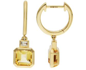 18ct Gold 1.8ct Citrine Drop Earrings