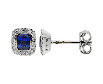 18ct White Gold 0.54ct Sapphire Stud Earrings