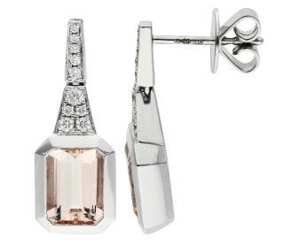 18ct White Gold 1.60ct Morganite Drop Earrings