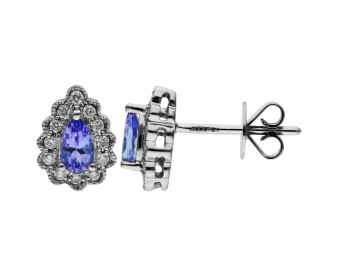 9ct White Gold 0.45ct Tanzanite Stud Earrings