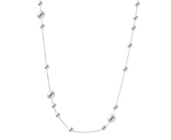 9ct Yellow Gold Chain & White Disc Necklace