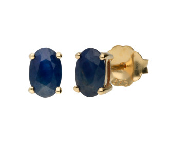 9ct Gold 1.10ct Sapphire Solitaire Earrings