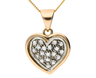 Handcrafted Italian 0.25ct Diamond Heart Cluster Pendant 