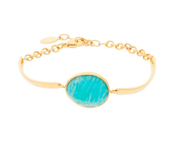 Gold Plated Sterling Silver & Amazonite Bracelet