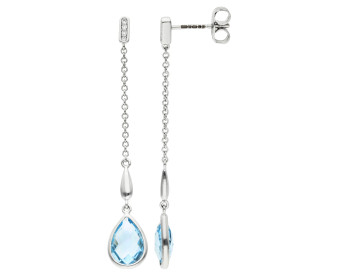 18ct White Gold 2.95ct Topaz Drop Earrings