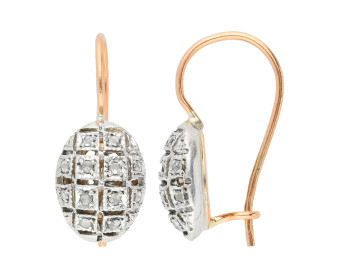 Handcrafted Italian 0.10ct Diamond Cluster Earrings