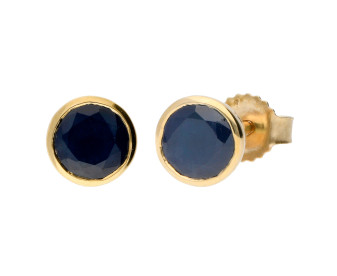 9ct Yellow Gold 1.50ct Sapphire Solitare Stud Earrings