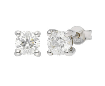 18ct White Gold 1.00ct Diamond Solitaire Earrings