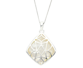 Sterling Silver Mother Of Pearl Trellis Pendant
