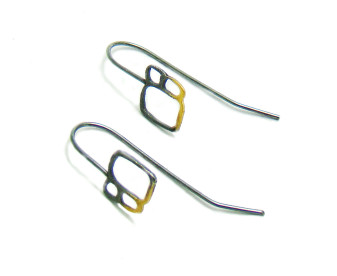 Oxidised Sterling Silver & Gold Vermeil Tiny Lacewing Drop Earrings