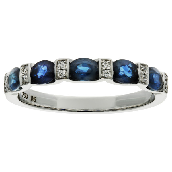 18ct White Gold 0.95ct Sapphire Half Eternity Ring