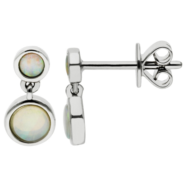 9ct White Gold 0.39ct Opal Double Drop Earrings