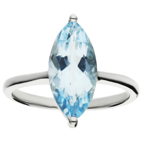 9ct White Gold 2.30ct Aquamarine Solitaire Ring