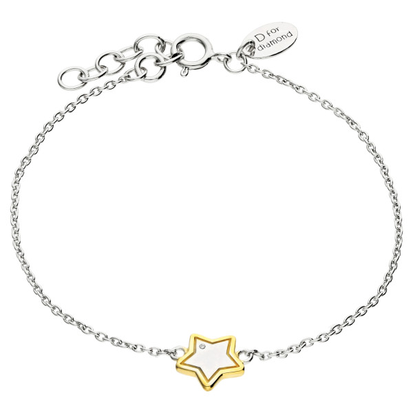 Sterling Silver & Gold Vermeil Children's Star Bracelet