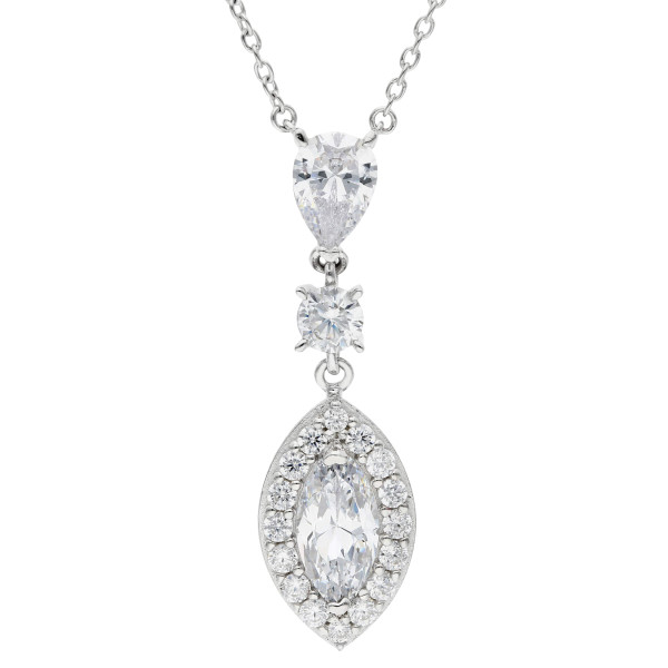 Cubic Zirconia Sterling Silver Necklace