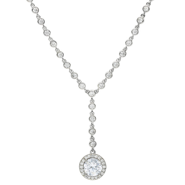 Cubic Zirconia Sterling Silver Necklace