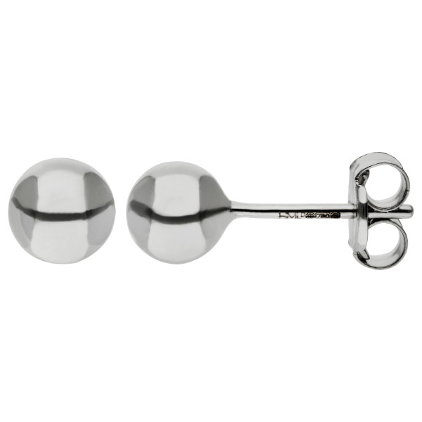 5mm 18ct White Gold Ball Stud Earrings