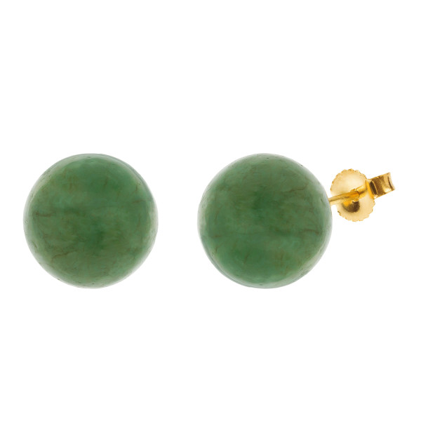 9ct Gold Jade Stud Earrings