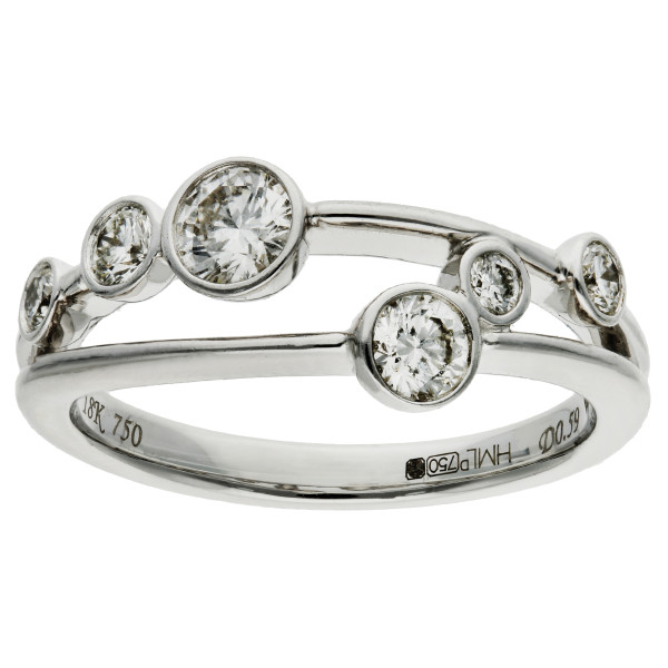 18ct White Gold 0.59ct Diamond Bubble Ring