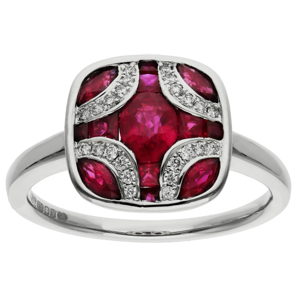 18ct White Gold 1.11ct Ruby Cocktail Ring