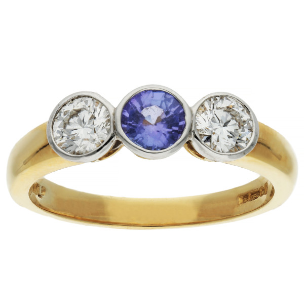 18ct Gold 0.40ct Tanzanite Three Stone Ring