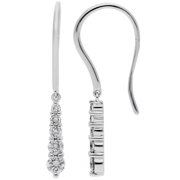 18ct White Gold 0.42ct Diamond Drop Earrings