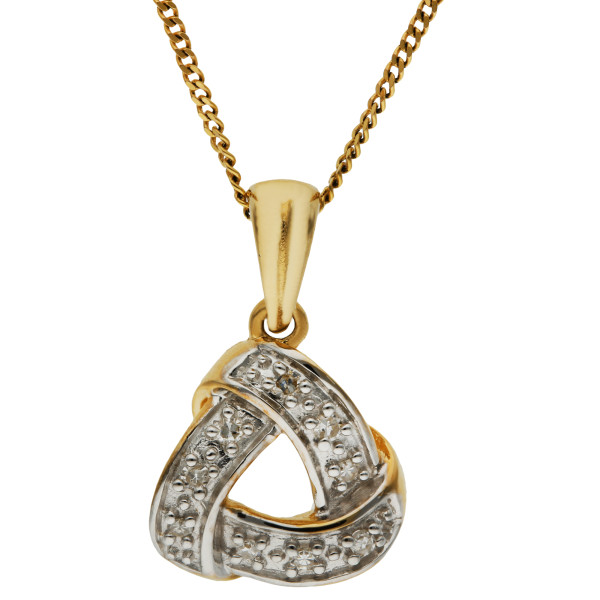 9ct Yellow Gold & Diamond Pendant