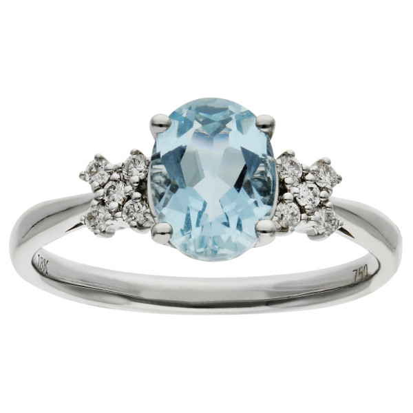 18ct White Gold 1.00ct Aquamarine Cocktail Ring