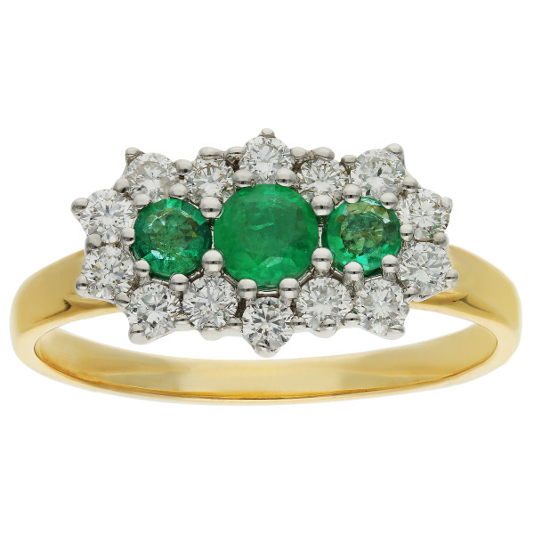 9ct Gold 0.28ct Emerald Cocktail Ring