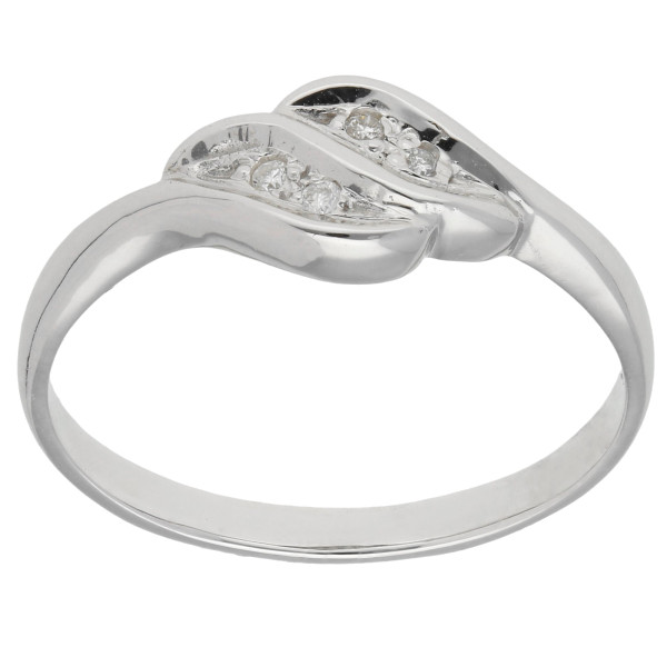 9ct White Gold 0.03ct Diamond Cocktail Ring